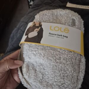 Lole Beige and White Fleece Or Black Belt Bag Unisex